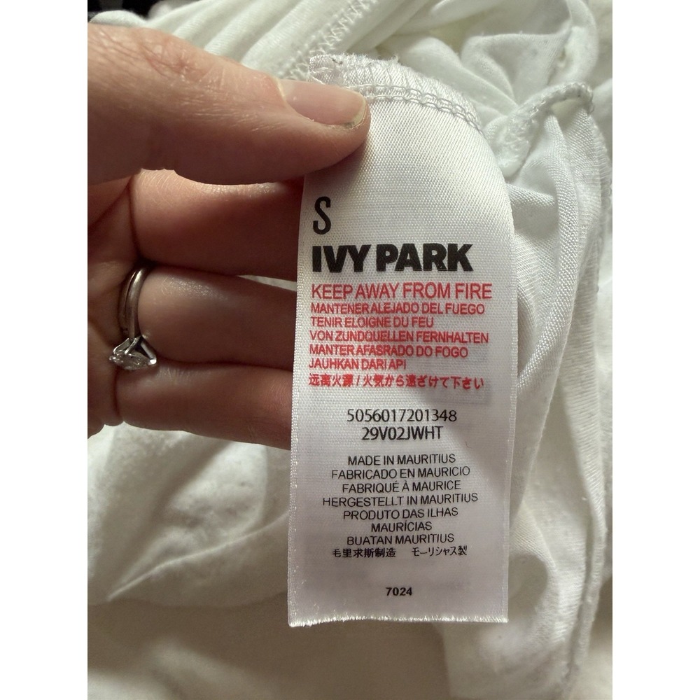 Ivy Park Beyoncé Logo Muscle‎ Tank Top White Oversized Athleisure Size S - Picture 5 of 10